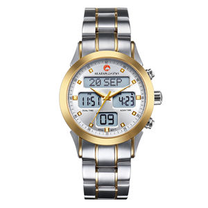 Orologio da Polso Islamico Al Fajr con Bussola Qibla, Impermeabile, in Pelle e Acciaio Oro Rosa, per Uomo Musulmano - Product Image 6