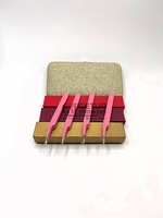 Pince à épiler pour extensions de cils de 10 mm, en acier inoxydable, anti-magnétique, durable, de haute qualité, avec revêtement en poudre rose à 45 degrés, style optimal