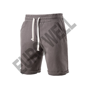 Short de survêtement en coton éponge français épais pour hommes Vente en gros Streetwear uni Jogging à cordon Style High Street - Product Image 2