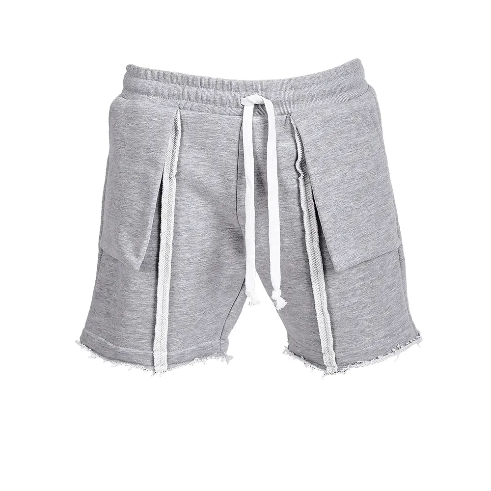 Pantalones cortos de tela de rizo de la mejor calidad, impresión personalizada y bordado, color gris