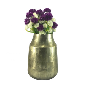 Home Decorative Aluminium Contemporary Flower Pot Gold Scratched Design Tabletop Rust Resistant Eco-Friendly <b>Vase</b> for Home - Product Image 2