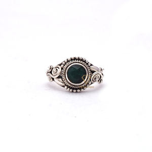 High Quality Natural <b>Emerald</b> Gemstone <b>Ring</b> 925 Sterling <b>Silver</b> Handmade Round Boho <b>Silver</b> <b>Ring</b> For Wholesale Suppliers - Product Image 1