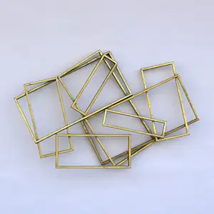 Ractangles Gold Color Extra Large Metal Wall Art
