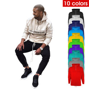 Sudadera con capucha para hombre, prenda deportiva masculina de talla grande con logotipo personalizado, jersey de chándal liso con cuello redondo, OEM/ODM - Product Image 5