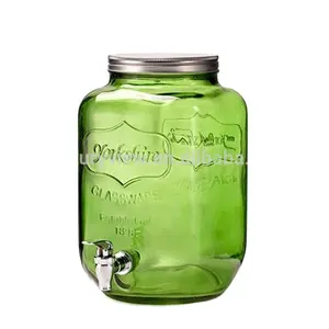 Bebidas uso abrazo frasco de vidrio grande de vidrio de jugo de Mason Jar con grifo