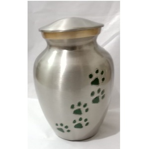 Nickel plated brass material cremation <b>urn</b> <b>large</b> size with engraved finished memorial container jar for adult ashes - Product Image 3