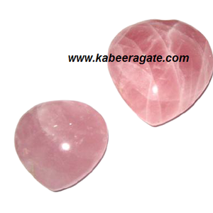 Corazones de Pub de cuarzo rosa Artesanías de piedra semipreciosa en forma de corazones de piedras preciosas hinchadas - Product Image 2