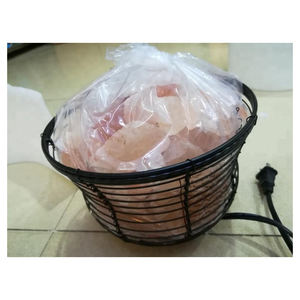 IMPEX PAKISTAN sculpté cristal naturel roche sel de l'Himalaya lampe décor à la maison fer métal panier Design artisanat naturel fabriqué à la main - Product Image 5