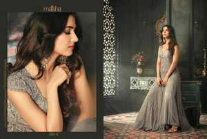 Maisha ชุดตาข่ายประดับหินสำหรับผู้หญิง,ชุดสูท Anarkali ยาวลากพื้นปักลายด้วยการถักลายเทรนด์ใหม่ - Product Image 2