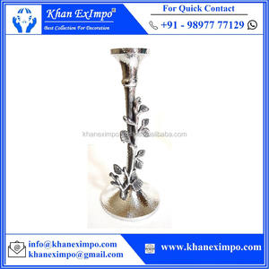 Soporte de vela de Metal martillado, candelabro pequeño, acabado de pulido de aluminio y Metal - Product Image 3