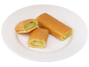 Hura Demi Green Swissroll 360g Crème Molle Saveur Riz Goût Doux Carton Emballage Sucre Gaufrette Type - Product Image 4