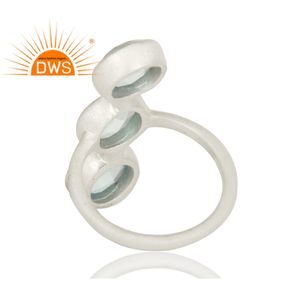 Bague en argent Sterling 925 pour filles, nouvelle création de bijoux, pierre précieuse Multi bleue, possibilité de vente en gros - Product Image 3