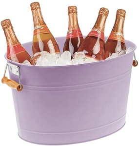 Metal Bottle <b>Cooler</b> Decorative <b>Drinks</b> Chiller with Handles Tub for Wine Beer Champagne or Soft <b>Drinks</b> and fully customizable. - Product Image 2