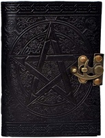 Diario de Tapa Dura con Pentagrama Grabado en Relieve en Cuero Genuino, 120 Hojas, Cuaderno de Viaje de Alta Calidad con Papel de Algodón