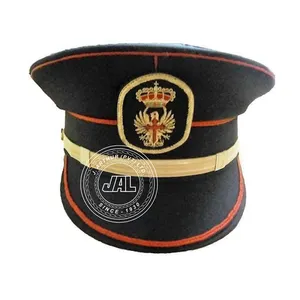 Berretti laterali neri cappellini laterali di servizio per uniformi cappelli di punta