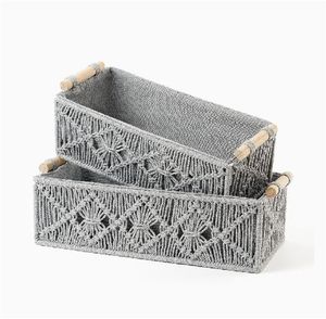 Cesta de almacenamiento de macramé de algodón hecha a mano más vendida, accesorio de decoración para el hogar hecho con cuerda de algodón de la India - Product Image 2