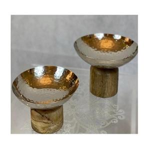 Iron Hammered <b>Silver</b> Color Eco-Friendly Classic Decorative Serving <b>Bowl</b> with Mother of Pearl Base Customized Shape in Bulk - Product Image 6