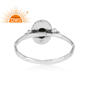 Handmade Pyrite Gemstone Designer Ring Jewelry Wholesaler <b>Oxidized</b> 925 Sterling Silver Girls Ring Jewelry Manufacturer - Product Image 3
