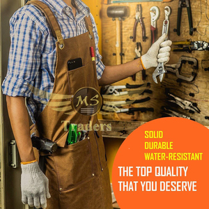 2023 venta al por mayor delantales de trabajo de alta calidad delantal de trabajo industrial de cuero de alta calidad con correas de cuero fábrica al por mayor - Product Image 5