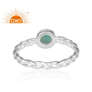 Bague torsadée martelée pour femmes, bijou en argent massif, pierre précieuse, accessoire de luxe - Product Image 4