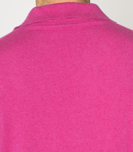 Maglione invernale lavorato a mano 100% con scollo a V da uomo a manica lunga Cashmere italiano fucsia-ODM Supply - Product Image 4