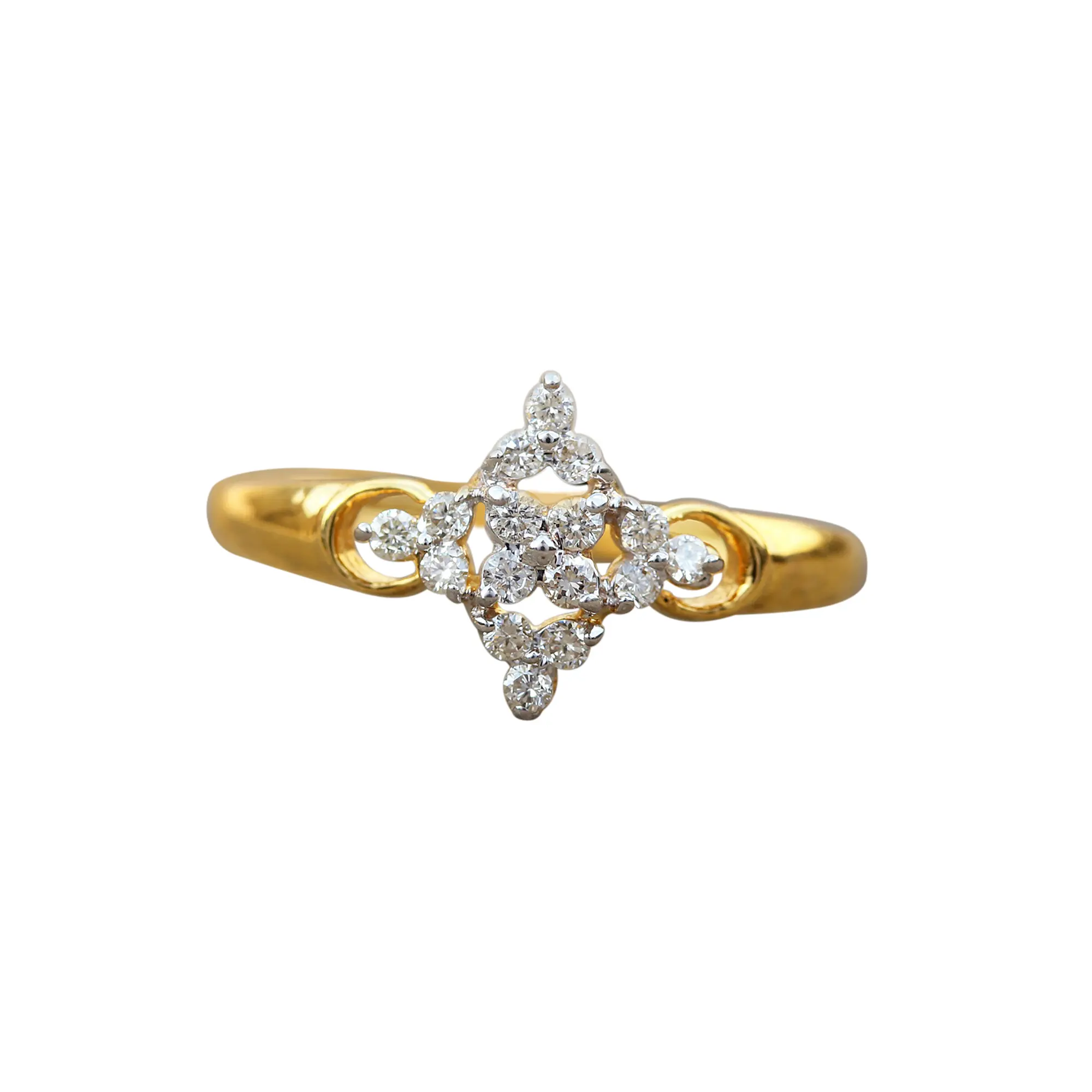 थोक 14k सोने के गहने हीरा कम लागत प्रामाणिक अंगूठी ठोस सोने प्राकृतिक डायमंड डिजाइनर अंगूठी ठीक गहने निर्माता