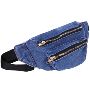 Keven Impex KI-B-605 Bolso de Viaje/Pecho/Cintura Unisex de Cuero Genuino, Color Azul, Cierre de Cremallera Impermeable, Forma de Almohada - Product Image 2