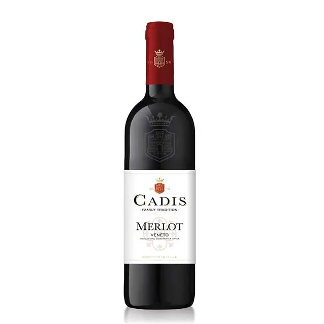 Italian red wine - Merlot Veneto - Cadis - Glass Bottle 0,75 - Color: Ruby Red - Palate: Dry
