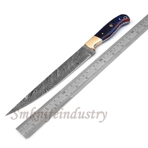 13 Inches New Style Custom Hand Forged Damascus Fillet Chef knife With leather Sheath cover (smk1589) - Product Image 5