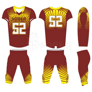 Maillot de football américain à manches courtes, séchage rapide, grande taille, 100% polyester, antibactérien, anti-UV, respirant, uniforme de sublimation - Product Image 6