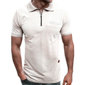 Camiseta informal de poliéster para hombre, polo con bloque de tela, camiseta negra y amarilla - Product Image 1