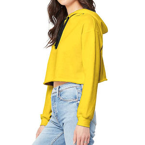 Sudadera corta de algodón con estampado de logotipo personalizado para mujer, ropa para Parte Superior Femenina, en Stock - Product Image 6