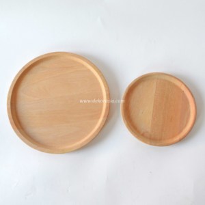 Assiette ronde en bois personnalisée nettoyage léger et facile pour collations desserts plats différentes tailles pour vaisselle - Product Image 2
