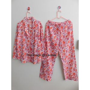 Tissu en coton pour femmes PJ Sets Sleepwear Bridesmaid Summer Casual Matching Panamas Sets Bohemian Hippie Designer Nightwears - Product Image 4