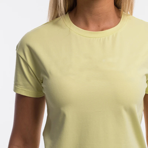 เสื้อยืดแขนสั้นสำหรับผู้หญิง,เสื้อยืด Elastane ผ้าฝ้ายเทรนนิ่ง - Product Image 3