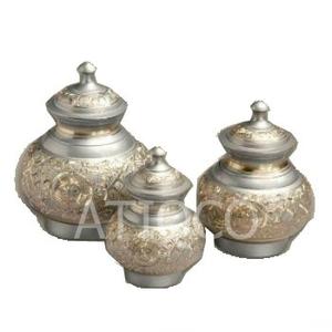 Expertly Handcrafted Silver Pewter Solid Brass Cremation Urn Highest Quality Funeral <b>Keepsake</b> Velvet <b>Box</b> High Quality Funeral - Product Image 4