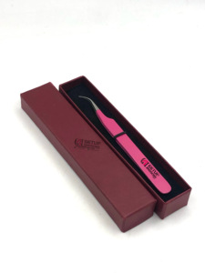 Pince à épiler à sourcils en acier inoxydable avec logo personnalisé de haute qualité Meilleur revêtement en poudre rose - Product Image 5