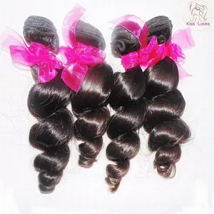 Grosir distributor grosir ikal Spiral mentah longgar rambut Malaysia Virgin longgar lebih bergelombang