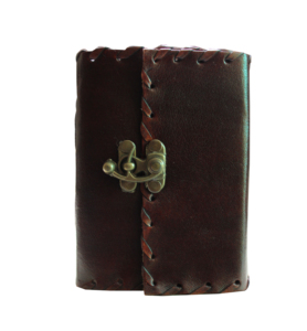 Wholesale Handmade Thin Dark Brown Leather Notebook Center <b>Lock</b> Closure <b>Diary</b> - Product Image 1