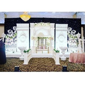แกรนด์เอเชียสีขาวตกแต่งเวทีงานแต่งงานคริสเตียนสีขาว FRP ตกแต่งเวทีระเบียงพระราชสไตล์เวทีแต่งงานสีขาว - Product Image 1