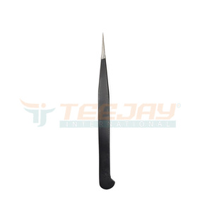 Pinzas de extensión de pestañas rectas con recubrimiento de polvo negro, agarre Simple con corte Base, herramientas de maquillaje para el cuidado de belleza, levantamiento de pestañas - Product Image 1