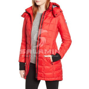 Nouvelle arrivée 2022, veste bomber matelassée imperméable respirante en spandex/nylon sur mesure, veste d'hiver longue pour femmes - Product Image 1