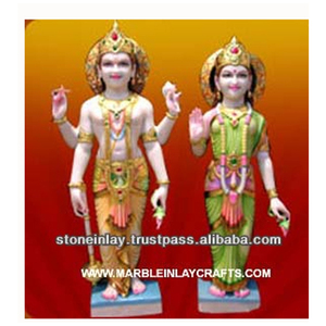 Statue en marbre de Vishnu Laxmi - Product Image 1