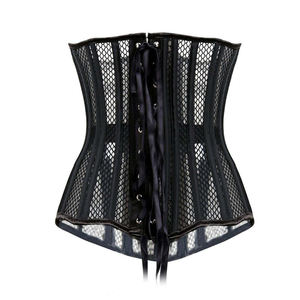 Corsé de entrenamiento de cintura deshuesada de alta calidad auténtico, moldeador de talla grande con botón de encaje y decoraciones de agujeros transpirable para adultos - Product Image 4