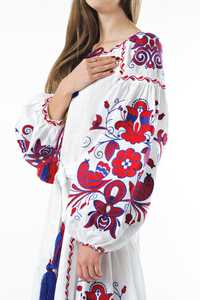 Elegante y moderno diseño vestido de mujer Maxi vestidos de señora de las mujeres manga larga elegante vestido bordado ucraniano bordado vestido - Product Image 6