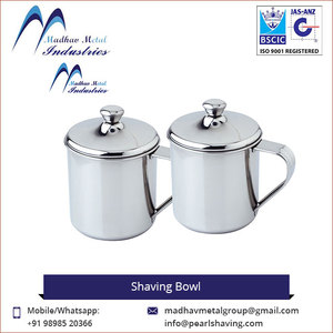 Bol de rasage en acier inoxydable, Logo et étiquette personnalisés, 1 pièce - Product Image 3