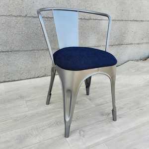 Silla de metal con cojín para cafetería, asiento moderno para restaurante - Product Image 1