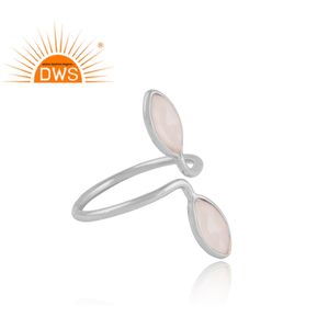 Bague en argent sterling fin avec pierre précieuse calcédoine rose tendance, vente en gros, nouvelle arrivée, fabricant de bijoux - Product Image 2