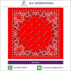 Classic Organic Cotton Bandana Paisley Pattern <b>Heat</b>-Transfer Printed Breathable Eco-Friendly Street Wear for Adults All Seasons - Product Image 6