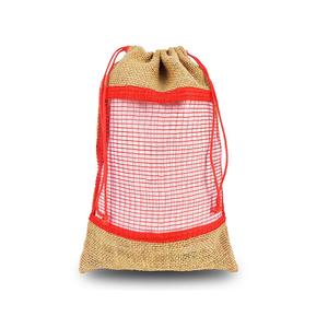 Reusable Net <b>Drawstring</b> Jute <b>Bag</b> for Shopping & Grocery | Wholesale Custom Printed Eco Friendly <b>Bag</b> by R D <b>Bag</b> House IN36115 - Product Image 1